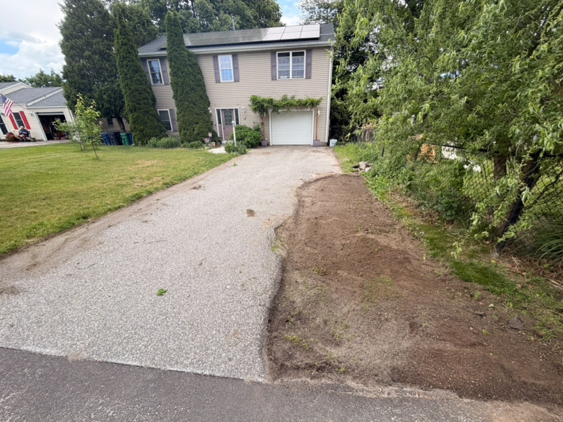 Driveway graded and prepped